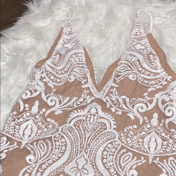 FREE PEOPLE Night Shimmers Mini Dress Ivory - Picture 8 of 10